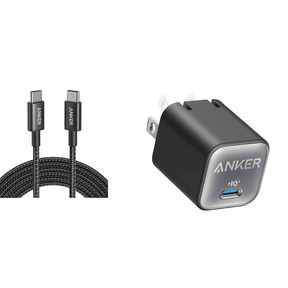 ankerrdeals Mini Charger (30W) and New Nylon USB-C to USB-C 100W Cable (10 ft)