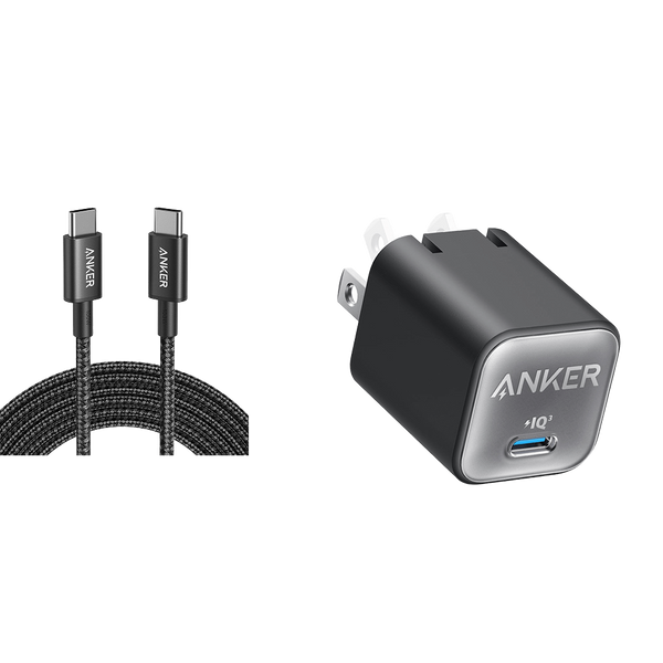 ankerrdeals Mini Charger (30W) and New Nylon USB-C to USB-C 100W Cable (10 ft)
