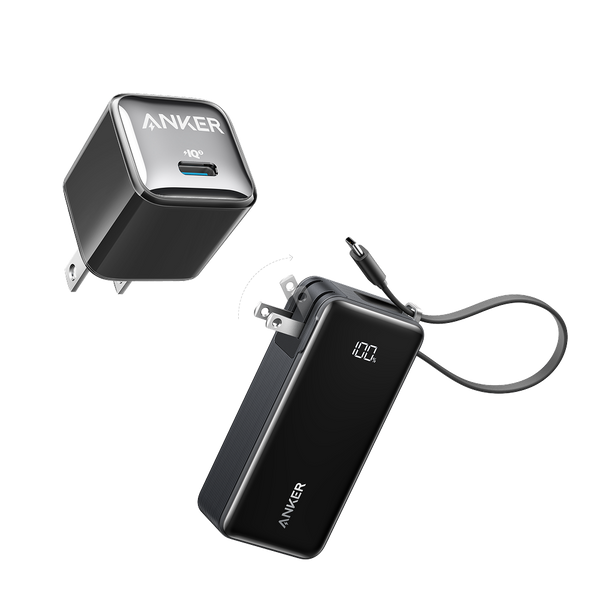 Bundle kit: ankerrdeals Power Bank (10K, Fusion, Built-In USB-C Cable)and ankerrdeals Mini Charger (20W)