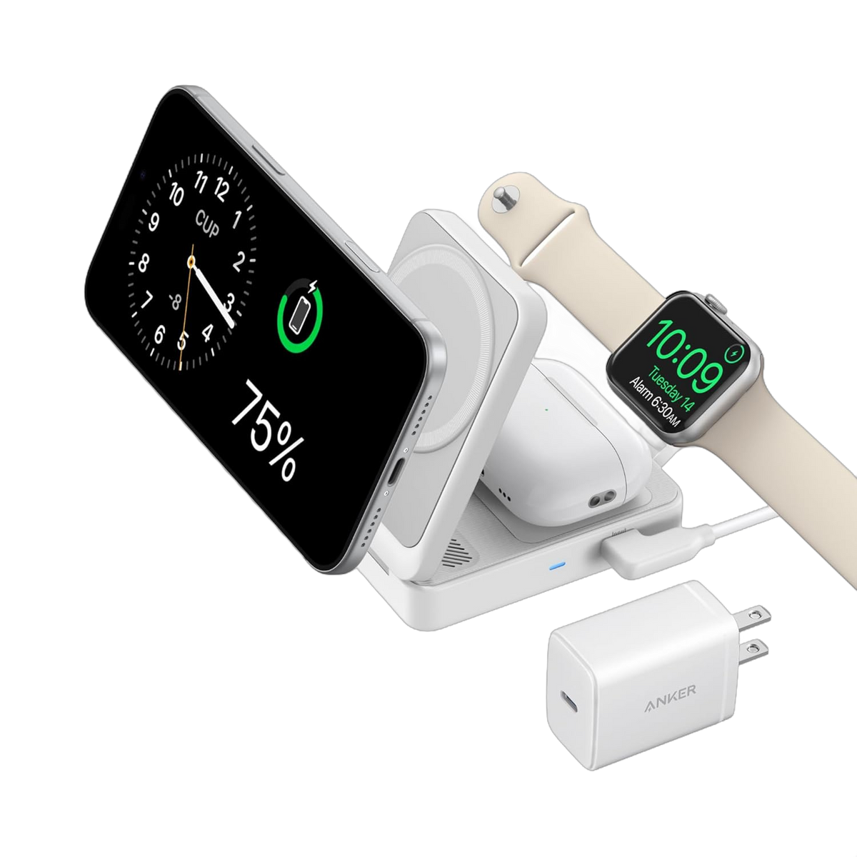 ankerrdeals Magnetic Wireless Charging Station (Foldable 3-in-1)