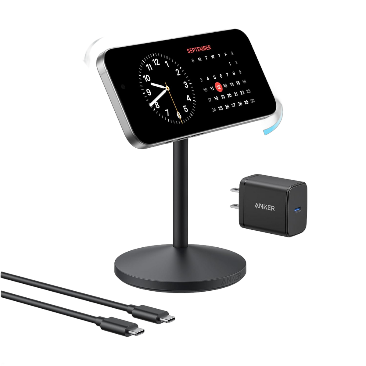 ankerrdeals Magnetic iPhone 17 MagSafe Charger Compatible Stand (Qi2 15W,With Adapter)