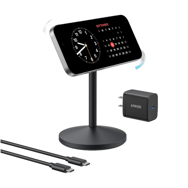 ankerrdeals Magnetic iPhone 17 MagSafe Charger Compatible Stand (Qi2 15W,With Adapter)