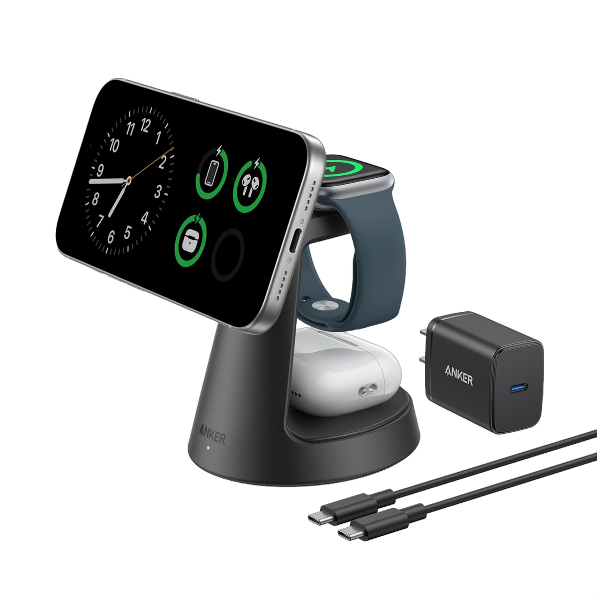 ankerrdeals Magnetic Wireless Charging Station (3-in-1, Dock Stand)