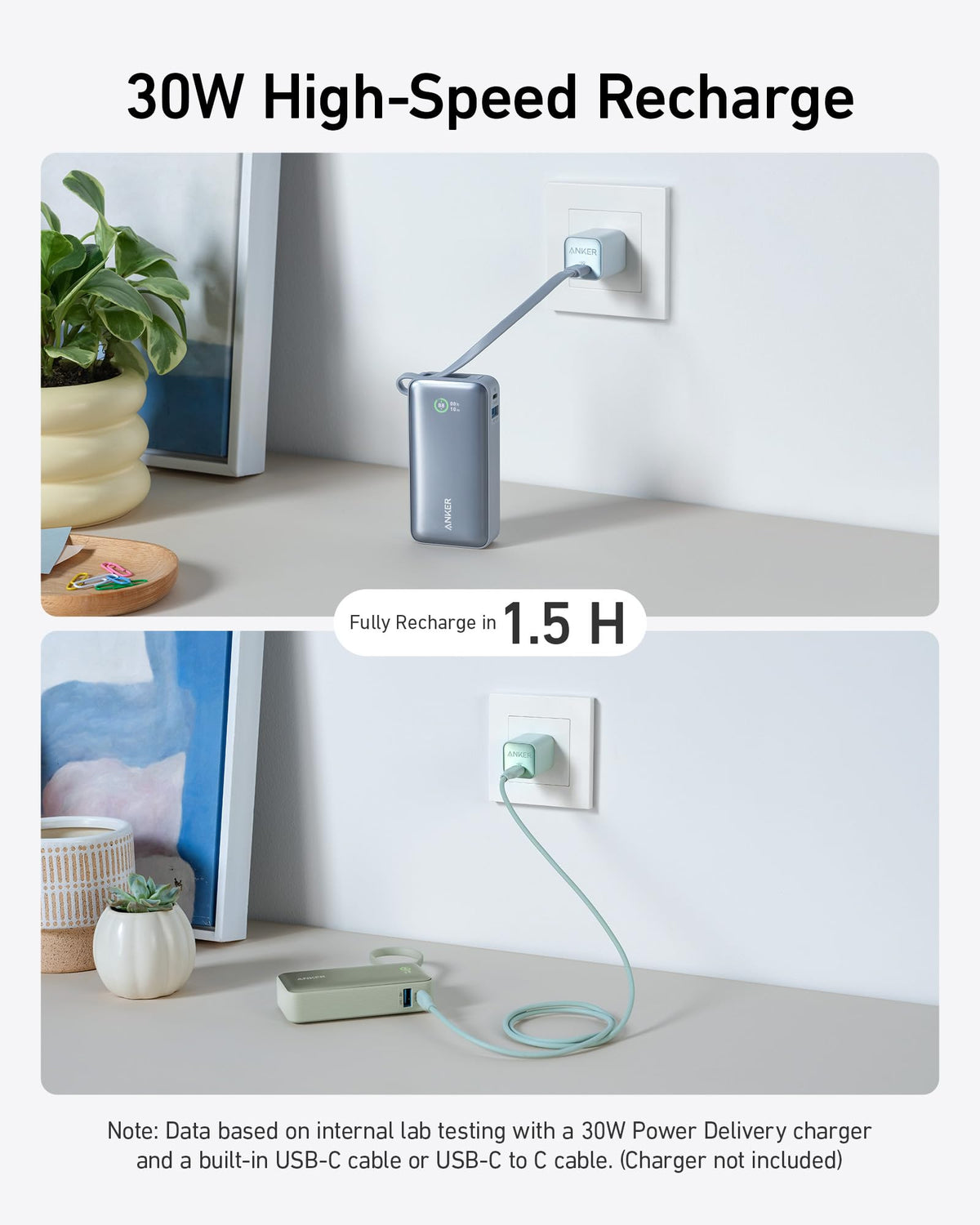ankerrdeals Mini Power Bank (30W, Built-In USB-C Cable)