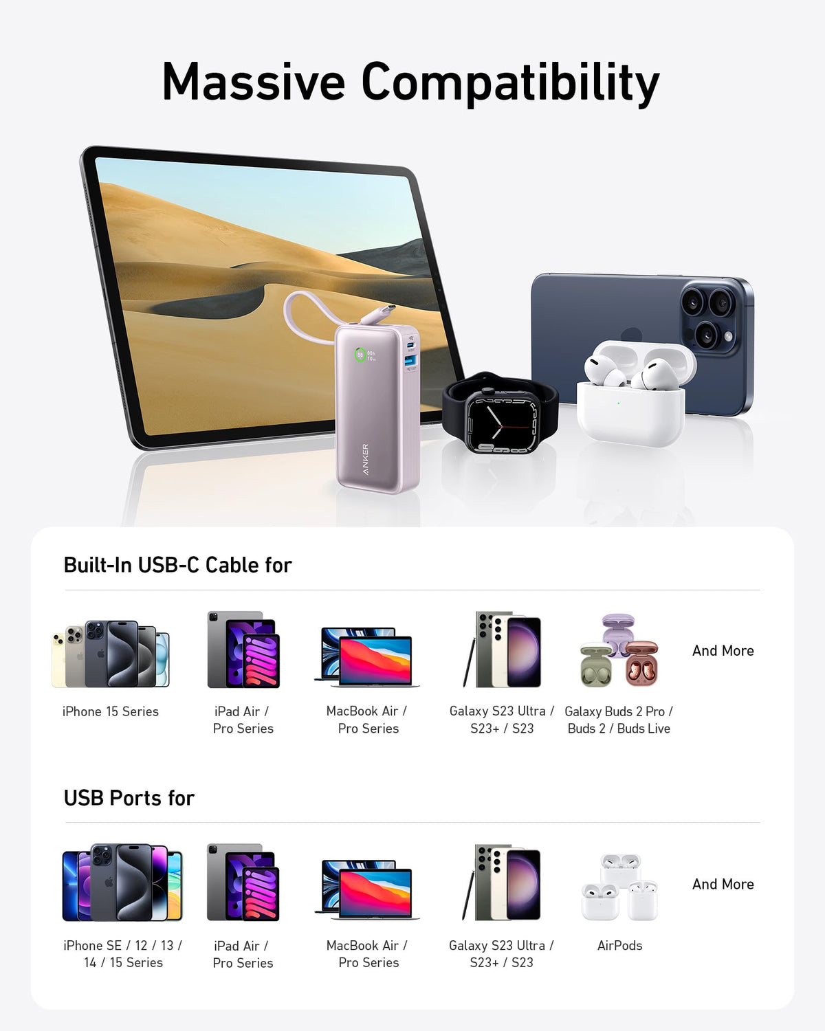 ankerrdeals Mini Power Bank (30W, Built-In USB-C Cable)